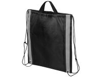 Рюкзак-мешок Savy со светоотражающими полосами по бокам, черный Рюкзак-мешок Savy со светоотражающими полосами по бокам, черный