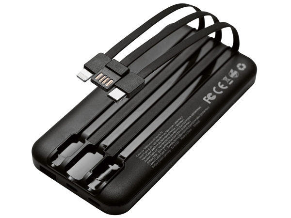 Подарочный набор "Tesla" с блокнотом А5, ручкой и пауэрбенком на 10 000 mAh, черный