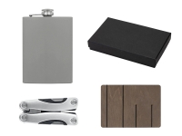 Набор с мультитулом и фляжкой "Путешественник 2.0.", серый