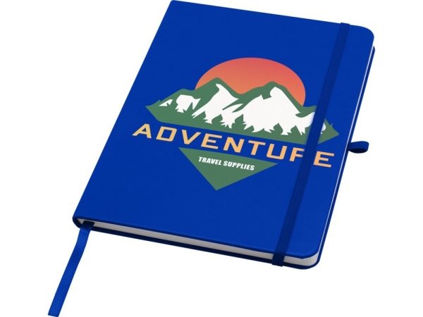 Teak блокнот А5 из переработан. материала в твердой обложке с линован. страницами - Ярко-синий