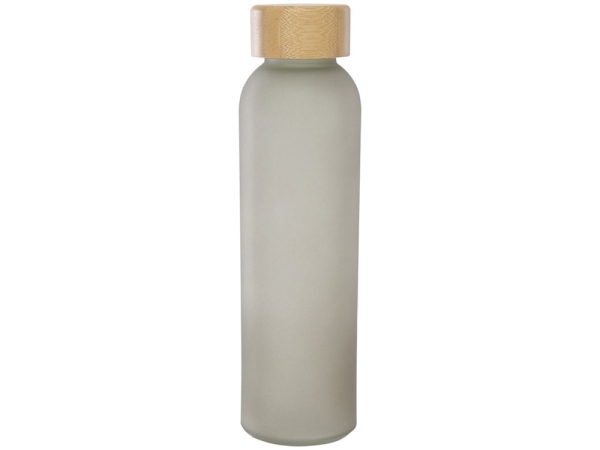 Lume бутылка из матового содово-известкового стекла объемом 500 мл с бамбуковой крышкой - Серый