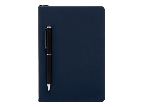 Бизнес-блокнот "С3" софт-тач с магнитом, твердая обложка, 128 листов, темно-синий