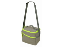Изотермическая сумка-холодильник "Neo Classic" c контрастной молнией, серый/зеленое яблоко