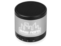 Портативная колонка «Ring neon» с белой подсветкой корпуса, серебристый Портативная колонка «Ring neon» с белой подсветкой корпуса, серебристый