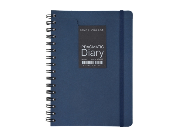 Ежедневник недатированный на гребне А5 "Pragmatic", темно-синий