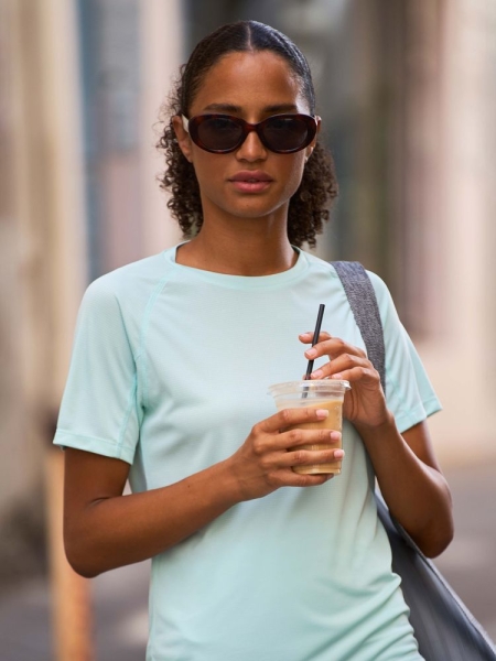 Футболка спортивная женская Vortex Women, темно-синяя с ярко-синим