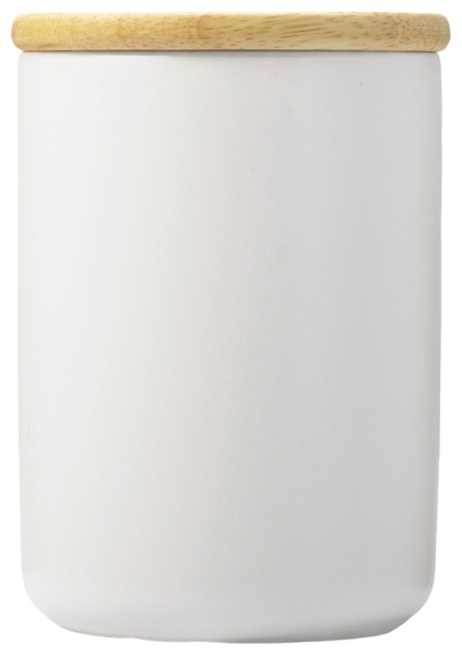 Кружка с ручкой и крышкой из каучукового дерева Jeny, белый