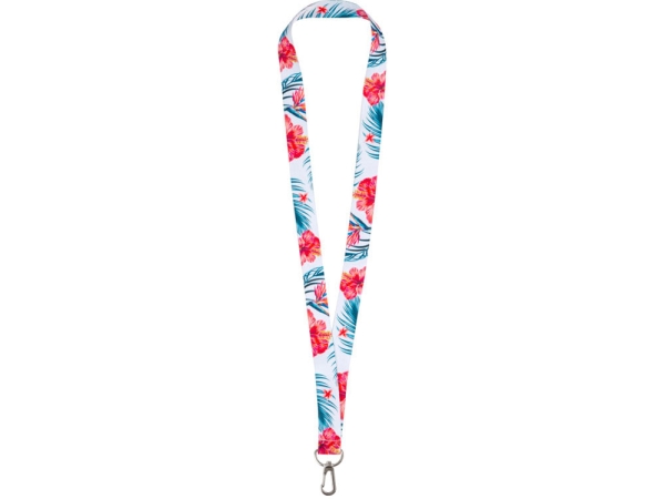 Ланъярд 2 см под сублимацию с трендовым карабином, серебристый