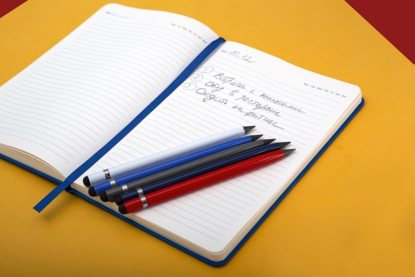 Вечный карандаш "Eternal" со стилусом и ластиком, темно-синий