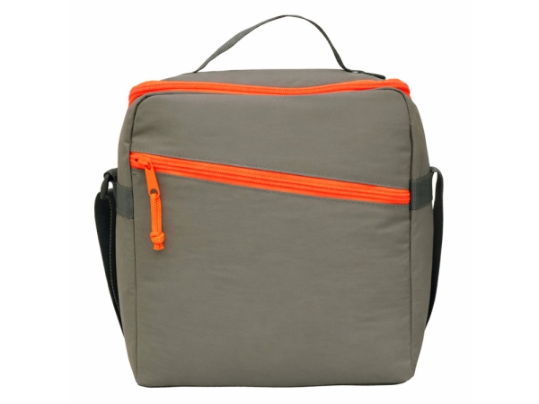 Изотермическая сумка-холодильник "Neo Classic" c контрастной молнией, серый/оранжевый