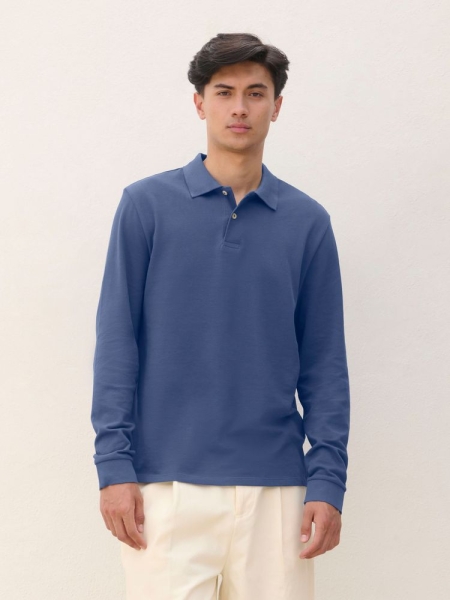 Рубашка поло унисекс с длинным рукавом Pacific LSL, ярко-синяя (royal)