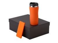 Подарочный набор c вакуумной термокружкой и повербанком С1, оранжевый Подарочный набор c вакуумной термокружкой и повербанком С1, оранжевый