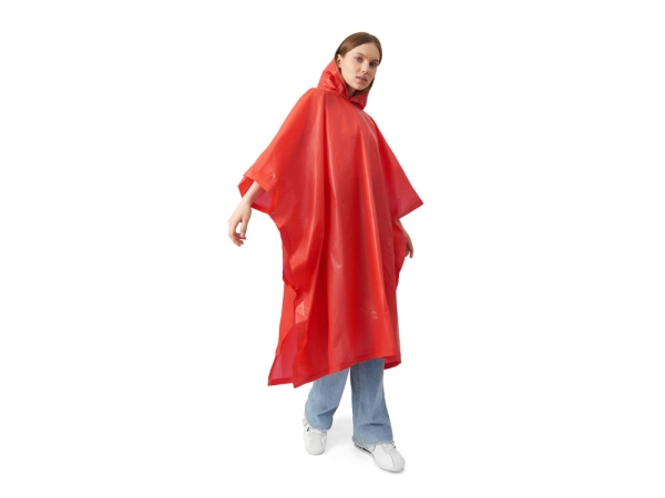 Пончо «Hawaii» c чехлом унисекс, красный