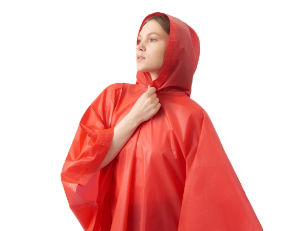 Пончо «Hawaii» c чехлом унисекс, красный