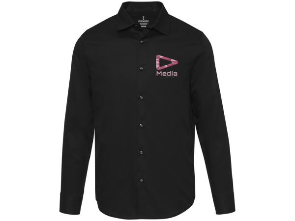 Citrine мужская рубашка из твила - сплошной черный