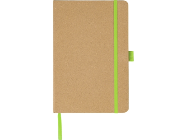 Блокнот A5 "Sevilia Color", твердая обложка из крафта, 80 листов, цветной срез и форзац, натуральный/зеленое яблоко