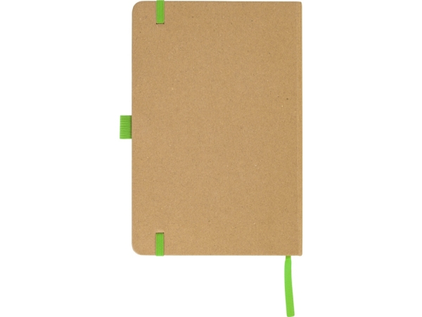 Блокнот A5 "Sevilia Color", твердая обложка из крафта, 80 листов, цветной срез и форзац, натуральный/зеленое яблоко