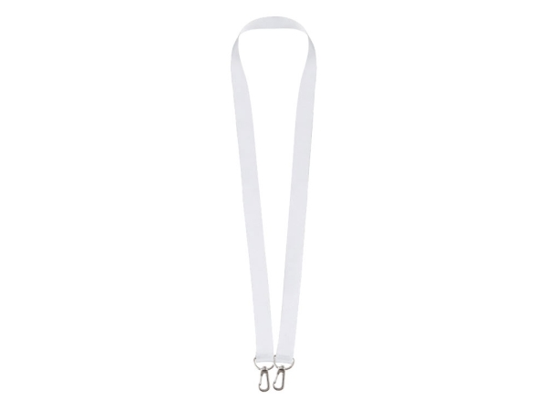 Ланъярд 2 см под сублимацию с 2-мя карабинами, серебристый