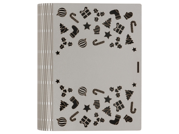 Деревянная коробка с резной крышкой "Книга", L