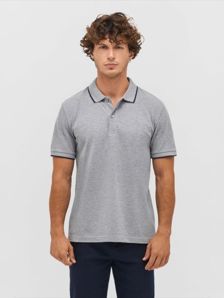 Рубашка поло унисекс Palermo, темно-синяя с белым