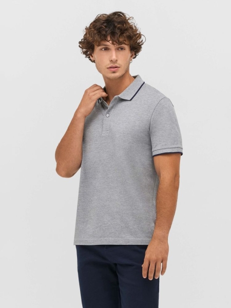 Рубашка поло унисекс Palermo, темно-синяя с белым