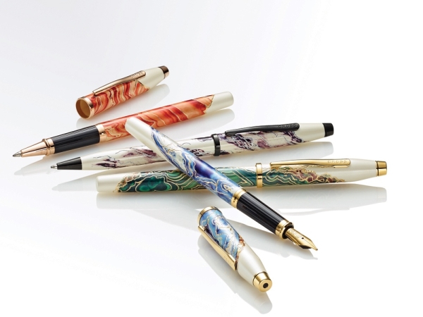 Перьевая ручка Cross Wanderlust Everest, перо тонкое F, белый, фиолетовый