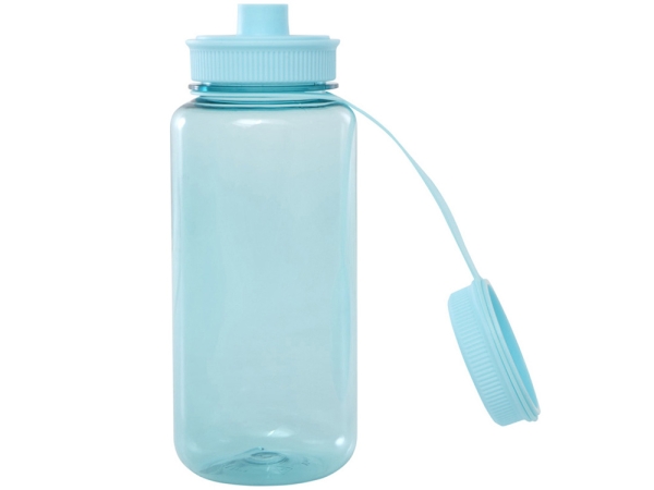 Спортивная бутылка Ryder из переработанного ПЭТ-пластика объемом 900 мл с многофункциональной крышкой, сертифицированная RCS - Бирюзовый