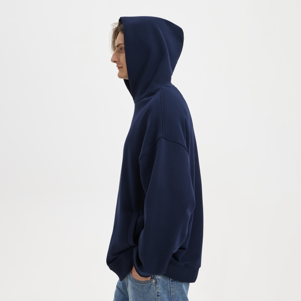 Худи оверсайз унисекс Фьюжн (Fusion), темно-синий, размер 2XS