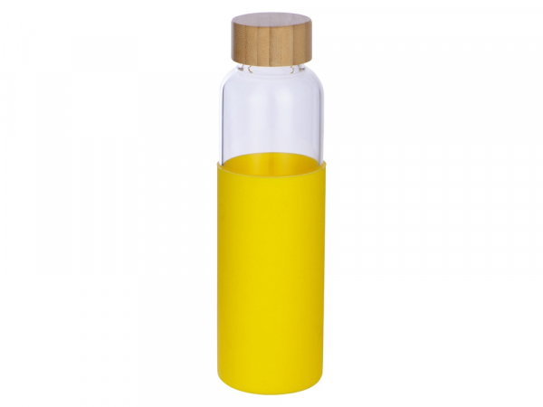 Бутылка для воды стеклянная "Refine", в чехле, 550 мл, желтый