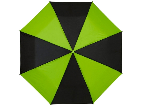 Зонт Spark 21 трехсекционный механический, черный/зеленый