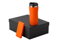 Подарочный набор c вакуумной термокружкой и повербанком С2, оранжевый Подарочный набор c вакуумной термокружкой и повербанком С2, оранжевый