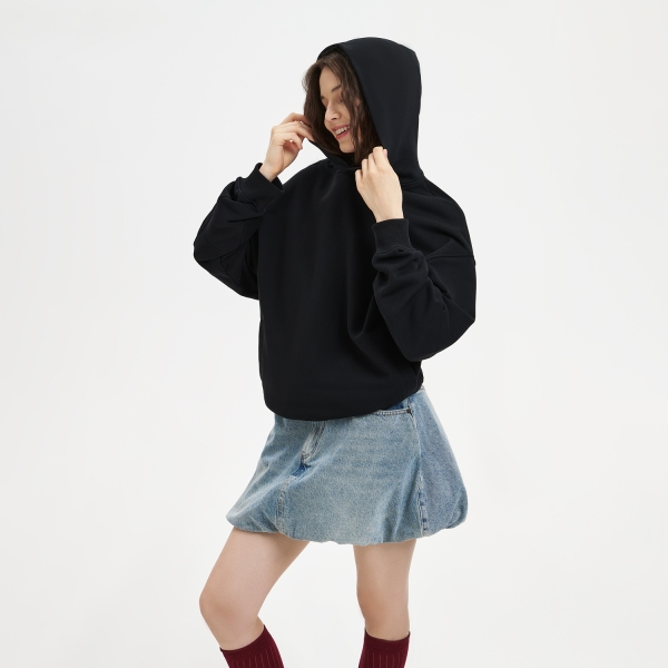 Худи оверсайз унисекс Фьюжн (Fusion), черный, размер 2XS