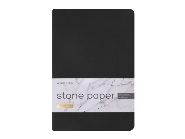 Ежедневник с каменной бумагой недатированный А5 "Carrara", черный