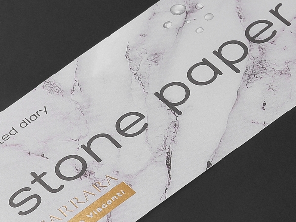 Ежедневник с каменной бумагой недатированный А5 "Carrara", черный