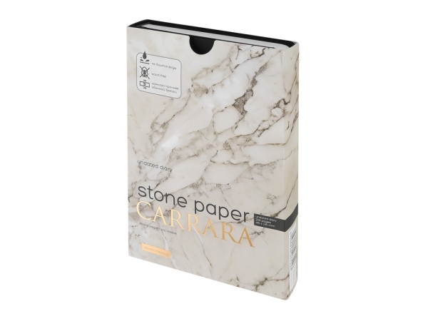 Ежедневник с каменной бумагой недатированный А5 "Carrara", черный