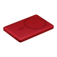 Внешний аккумулятор Atlantis PD 5000mAh с функцией беспроводной зарядки 15W, красный Внешний аккумулятор Atlantis PD 5000mAh с функцией беспроводной зарядки 15W, красный