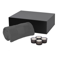 Подарочный набор Sento, Cella, серый (свеча, плед) Подарочный набор Sento, Cella, серый (свеча, плед)