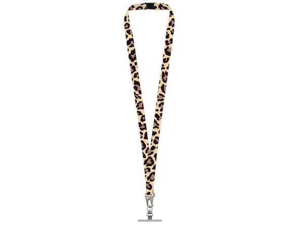 Ланъярд 2,5 см под сублимацию с большим карабином, замком обрыва и металлическим держателем для телефона