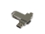 USB 3.0- флешка на 128 Гб поворотный механизм 2 в 1, c дополнительным разъемом Type-C с одноцветным металлическим клипом, серебристый