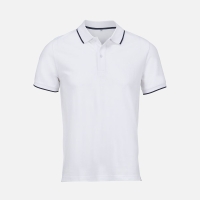 Рубашка поло унисекс Palermo, белая с темно-синим