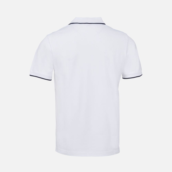 Рубашка поло унисекс Palermo, белая с темно-синим