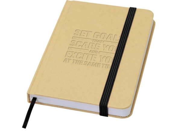 Reed блокнот формата А6 из переработанного материала в твердой обложке с простыми страницами - сплошной черный