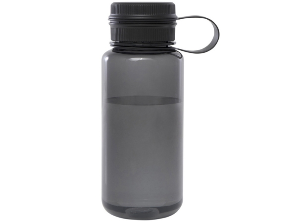 Спортивная бутылка Ryder из переработанного ПЭТ-пластика объемом 900 мл с многофункциональной крышкой, сертифицированная RCS - сплошной черный