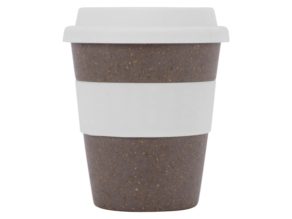 Стакан с силиконовой крышкой "Cafe", белый