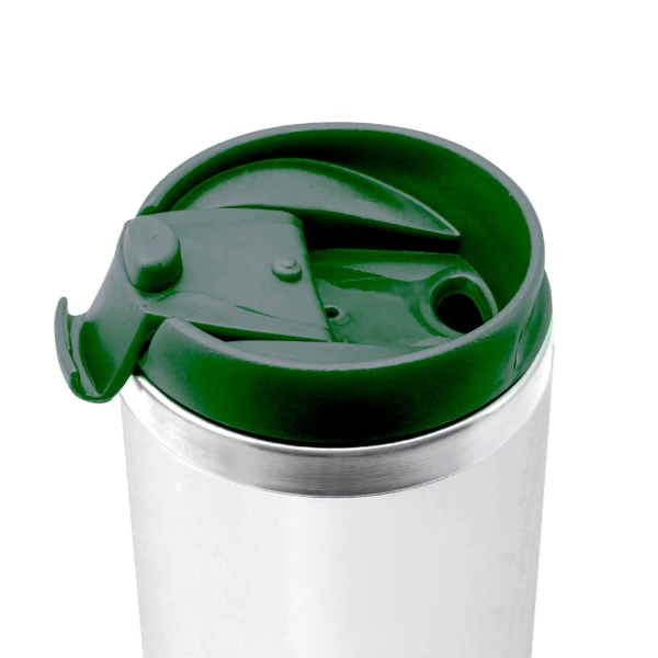 Термокружка NEXT WHITE 350мл. Белая с зеленой крышкой 6042.02
