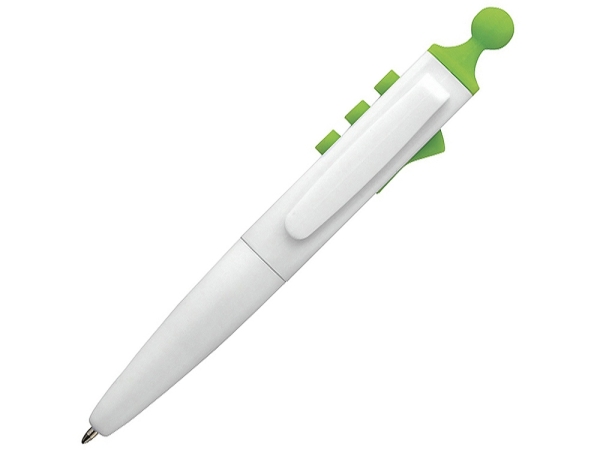 Ручка шариковая Clic Pen, белый/лайм