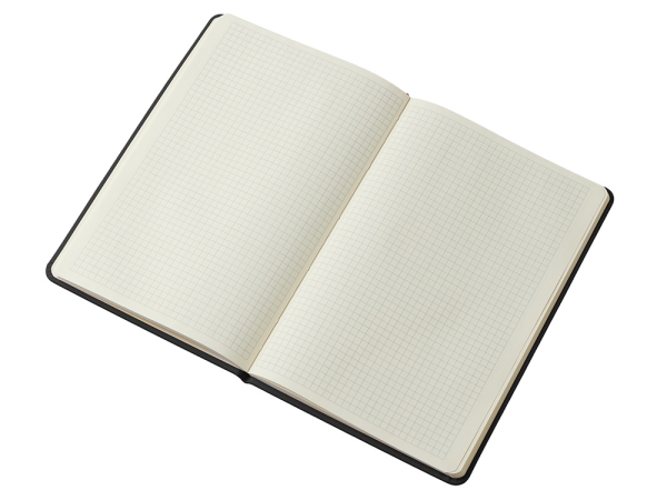 Блокнот в твердой обложке A5 «Виспи» в клетку, черный