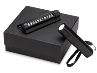 Подарочный набор с фонариком и парковочной табличкой «Blackster», черный Подарочный набор с фонариком и парковочной табличкой «Blackster», черный