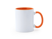 Кружка керамическая MANGO под сублимацию, 350 мл, белый/оранжевый Кружка керамическая MANGO под сублимацию, 350 мл, белый/оранжевый