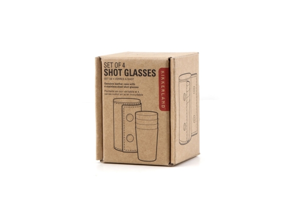 Стопки из стали в кожаном чехле